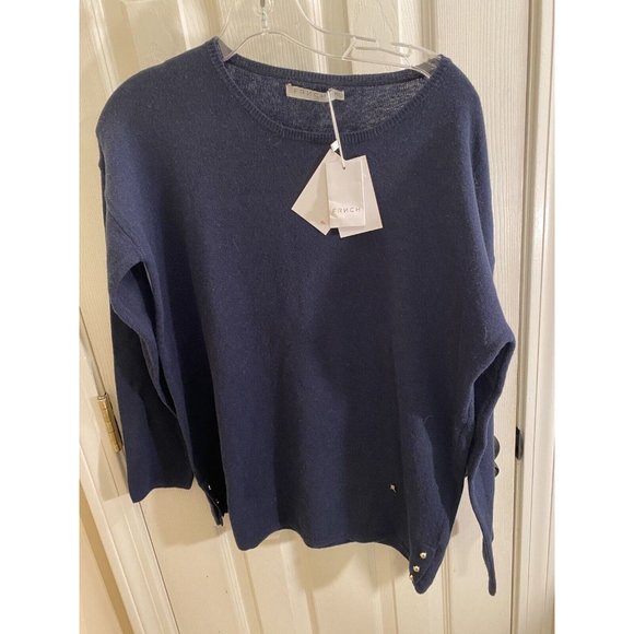 FRNCH Sweaters - FRNCH Paris Blue Button Bug Sweater Size M/L NWT